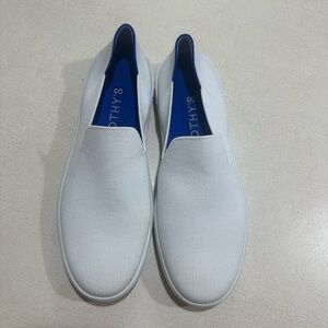 Rothy's White and Blue Men's Slip-On Loafers